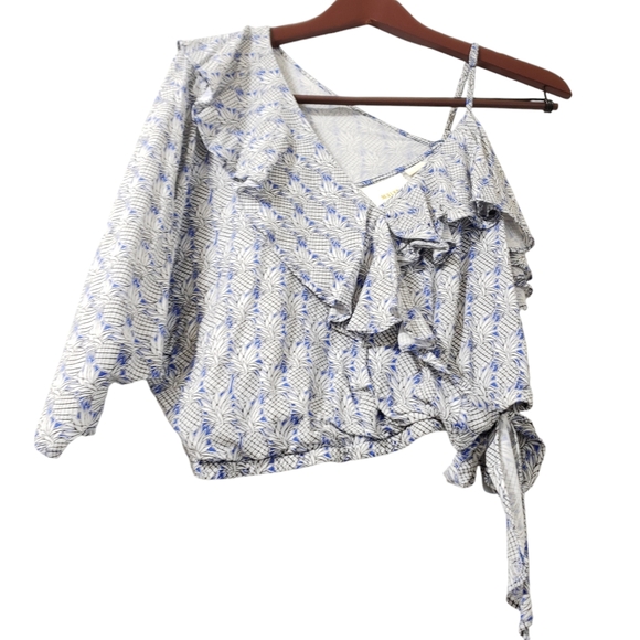 Anthropologie Maeve Imelda One Shoulder Crop Top Size Small - Picture 3 of 14